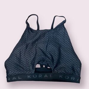 Koral lush netz high neck keyhole sports bra
